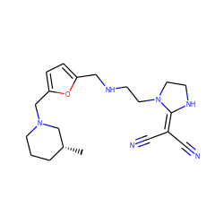 C[C@@H]1CCCN(Cc2ccc(CNCCN3CCNC3=C(C#N)C#N)o2)C1 ZINC000013825552