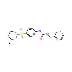 C[C@@H]1CCCN(S(=O)(=O)c2ccc(NC(=O)NCc3cccnc3)cc2)C1 ZINC000043489286