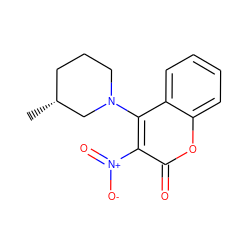 C[C@@H]1CCCN(c2c([N+](=O)[O-])c(=O)oc3ccccc23)C1 ZINC000004995834