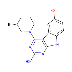 C[C@@H]1CCCN(c2nc(N)nc3[nH]c4ccc(O)cc4c23)C1 ZINC000221385515