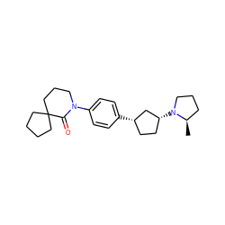 C[C@@H]1CCCN1[C@@H]1CC[C@H](c2ccc(N3CCCC4(CCCC4)C3=O)cc2)C1 ZINC000147024632