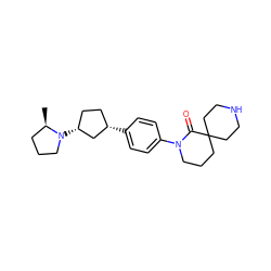 C[C@@H]1CCCN1[C@@H]1CC[C@H](c2ccc(N3CCCC4(CCNCC4)C3=O)cc2)C1 ZINC000072318335