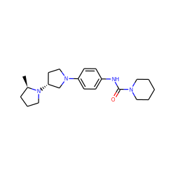 C[C@@H]1CCCN1[C@@H]1CCN(c2ccc(NC(=O)N3CCCCC3)cc2)C1 ZINC000043204919