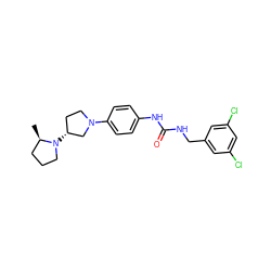 C[C@@H]1CCCN1[C@@H]1CCN(c2ccc(NC(=O)NCc3cc(Cl)cc(Cl)c3)cc2)C1 ZINC000096270463