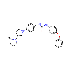 C[C@@H]1CCCN1[C@@H]1CCN(c2ccc(NC(=O)Nc3ccc(Oc4ccccc4)cc3)cc2)C1 ZINC000096270461