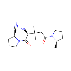 C[C@@H]1CCCN1C(=O)CC(C)(C)[C@H](N)C(=O)N1CCC[C@H]1C#N ZINC000096301008