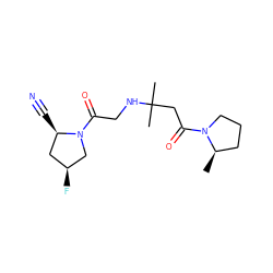 C[C@@H]1CCCN1C(=O)CC(C)(C)NCC(=O)N1C[C@@H](F)C[C@H]1C#N ZINC000049046964