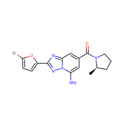 C[C@@H]1CCCN1C(=O)c1cc(N)n2nc(-c3ccc(Br)o3)nc2c1 ZINC000026977020