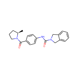 C[C@@H]1CCCN1C(=O)c1ccc(NC(=O)N2Cc3ccccc3C2)cc1 ZINC000167237032