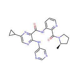 C[C@@H]1CCCN1C(=O)c1ncccc1NC(=O)c1nc(C2CC2)cnc1Nc1cncnc1 ZINC000142914811