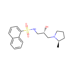 C[C@@H]1CCCN1C[C@@H](O)CNS(=O)(=O)c1cccc2ccccc12 ZINC000028891842