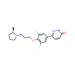 C[C@@H]1CCCN1CCCOc1c(F)cc(-c2ccc(=O)[nH]n2)cc1F ZINC000072116534