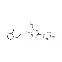 C[C@@H]1CCCN1CCCOc1ccc(-c2ccc(=O)[nH]n2)cc1C#N ZINC000072114308