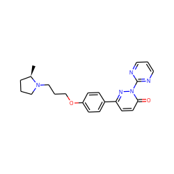 C[C@@H]1CCCN1CCCOc1ccc(-c2ccc(=O)n(-c3ncccn3)n2)cc1 ZINC000072118541