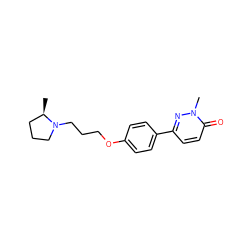 C[C@@H]1CCCN1CCCOc1ccc(-c2ccc(=O)n(C)n2)cc1 ZINC000072107017