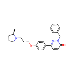 C[C@@H]1CCCN1CCCOc1ccc(-c2ccc(=O)n(Cc3ccccc3)n2)cc1 ZINC000072108586