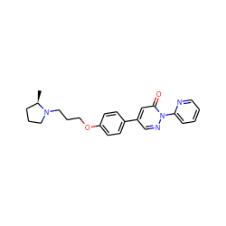 C[C@@H]1CCCN1CCCOc1ccc(-c2cnn(-c3ccccn3)c(=O)c2)cc1 ZINC000073198074