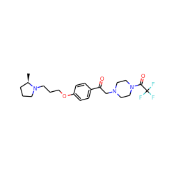 C[C@@H]1CCCN1CCCOc1ccc(C(=O)CN2CCN(C(=O)C(F)(F)F)CC2)cc1 ZINC000084712836