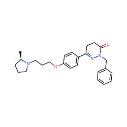 C[C@@H]1CCCN1CCCOc1ccc(C2=NN(Cc3ccccc3)C(=O)CC2)cc1 ZINC000073223320