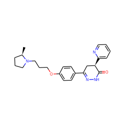 C[C@@H]1CCCN1CCCOc1ccc(C2=NNC(=O)[C@H](c3ccccn3)C2)cc1 ZINC000073224204