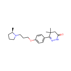 C[C@@H]1CCCN1CCCOc1ccc(C2=NNC(=O)CC2(C)C)cc1 ZINC000073224203