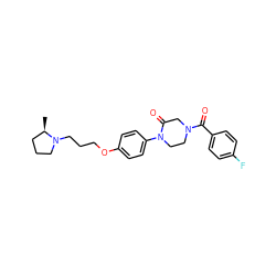 C[C@@H]1CCCN1CCCOc1ccc(N2CCN(C(=O)c3ccc(F)cc3)CC2=O)cc1 ZINC000028870285