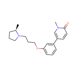 C[C@@H]1CCCN1CCCOc1cccc(-c2ccc(=O)n(C)c2)c1 ZINC000073195980