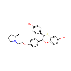 C[C@@H]1CCCN1CCOc1ccc([C@@H]2Oc3ccc(O)cc3S[C@@H]2c2ccc(O)cc2)cc1 ZINC000028352565