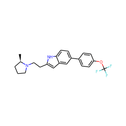 C[C@@H]1CCCN1CCc1cc2cc(-c3ccc(OC(F)(F)F)cc3)ccc2[nH]1 ZINC000063539551