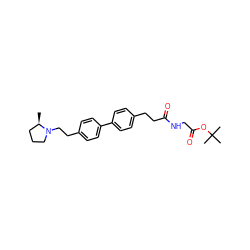 C[C@@H]1CCCN1CCc1ccc(-c2ccc(CCC(=O)NCC(=O)OC(C)(C)C)cc2)cc1 ZINC000147384180