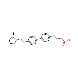 C[C@@H]1CCCN1CCc1ccc(-c2ccc(CCCC(=O)O)cc2)cc1 ZINC000144761132