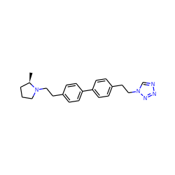 C[C@@H]1CCCN1CCc1ccc(-c2ccc(CCn3cnnn3)cc2)cc1 ZINC000147381027