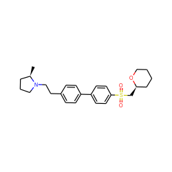 C[C@@H]1CCCN1CCc1ccc(-c2ccc(S(=O)(=O)C[C@@H]3CCCCO3)cc2)cc1 ZINC000073224822