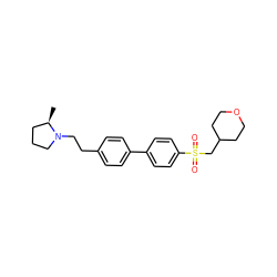 C[C@@H]1CCCN1CCc1ccc(-c2ccc(S(=O)(=O)CC3CCOCC3)cc2)cc1 ZINC000073224806