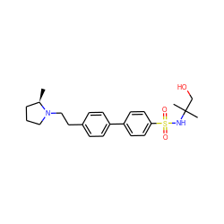 C[C@@H]1CCCN1CCc1ccc(-c2ccc(S(=O)(=O)NC(C)(C)CO)cc2)cc1 ZINC000043012170