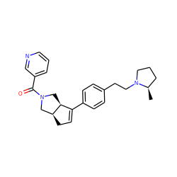 C[C@@H]1CCCN1CCc1ccc(C2=CC[C@H]3CN(C(=O)c4cccnc4)C[C@@H]23)cc1 ZINC000040896046