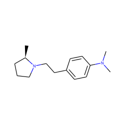 C[C@@H]1CCCN1CCc1ccc(N(C)C)cc1 ZINC000029131443