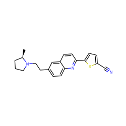 C[C@@H]1CCCN1CCc1ccc2nc(-c3ccc(C#N)s3)ccc2c1 ZINC000034189940