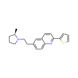 C[C@@H]1CCCN1CCc1ccc2nc(-c3cccs3)ccc2c1 ZINC000049053518