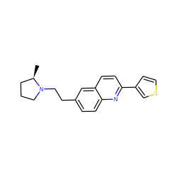 C[C@@H]1CCCN1CCc1ccc2nc(-c3ccsc3)ccc2c1 ZINC000049046944