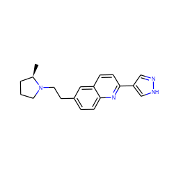 C[C@@H]1CCCN1CCc1ccc2nc(-c3cn[nH]c3)ccc2c1 ZINC000049114655