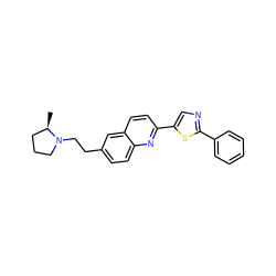 C[C@@H]1CCCN1CCc1ccc2nc(-c3cnc(-c4ccccc4)s3)ccc2c1 ZINC000035968200