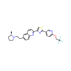 C[C@@H]1CCCN1CCc1ccc2nc(-c3csc(-c4ccc(OCC(F)(F)F)nc4)n3)ccc2c1 ZINC000038211846