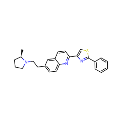 C[C@@H]1CCCN1CCc1ccc2nc(-c3csc(-c4ccccc4)n3)ccc2c1 ZINC000034641775