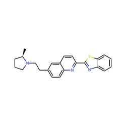 C[C@@H]1CCCN1CCc1ccc2nc(-c3nc4ccccc4s3)ccc2c1 ZINC000034612596