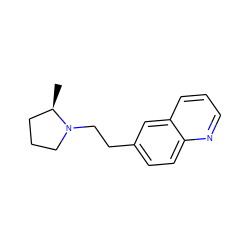 C[C@@H]1CCCN1CCc1ccc2ncccc2c1 ZINC000049793000