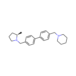 C[C@@H]1CCCN1Cc1ccc(-c2ccc(CN3CCCCC3)cc2)cc1 ZINC000073224209