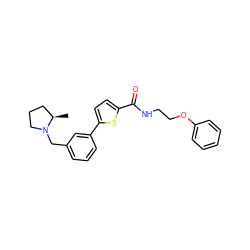 C[C@@H]1CCCN1Cc1cccc(-c2ccc(C(=O)NCCOc3ccccc3)s2)c1 ZINC000045188638