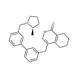 C[C@@H]1CCCN1Cc1cccc(-c2cccc(Cc3n[nH]c(=O)c4c3CCCC4)c2)c1 ZINC000169198162