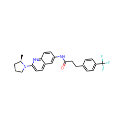 C[C@@H]1CCCN1c1ccc2cc(NC(=O)CCc3ccc(C(F)(F)F)cc3)ccc2n1 ZINC000036351727